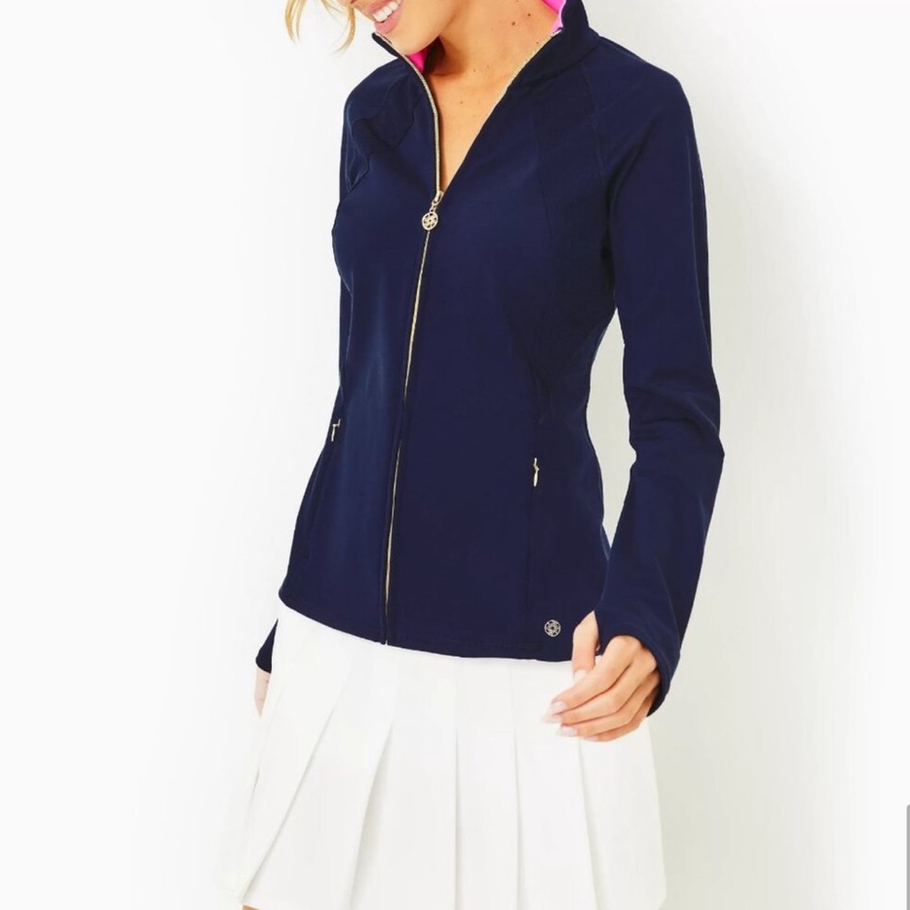 Lilly Pulitzer UPF 50+ Luxletic Tennison Full-Zip Jacket; True Navy - Picture 11 of 11